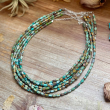 Load image into Gallery viewer, Tube Turquoise &amp; Hematite Necklace – 18"