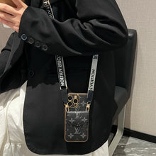 Load image into Gallery viewer, Stylish LV Print Multifunctional iPhone Crossbody Case - with Chain Strap, Stand &amp; Card Slots