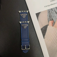 Load image into Gallery viewer, Double Triangle Monogram Label Leather Apple Watch Band
