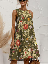 Load image into Gallery viewer, Tiered Printed Round Neck Sleeveless Dress