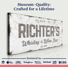 Load image into Gallery viewer, Whiskey And Wine Bar Sign