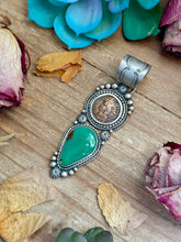 Load image into Gallery viewer, 66 - Sterling Silver Royston Turquoise &amp; Indian Head Penny Pendant by Shay Pfeiffer