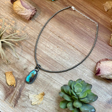 Load image into Gallery viewer, FREE Sterling Silver Pearl Necklace + MJ Long Oval Turquoise Pendant
