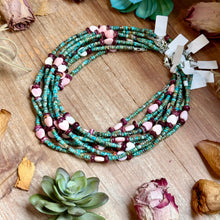 Load image into Gallery viewer, Color Pop Summer Necklace – Turquoise, Purple Spiny &amp; Pink Conch 16"