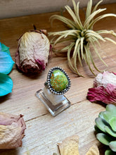 Load image into Gallery viewer, MJ Green Turquoise Sterling Silver Ring – Adjustable Free Form