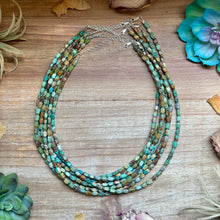 Load image into Gallery viewer, Tube Turquoise &amp; Hematite Necklace – 18"