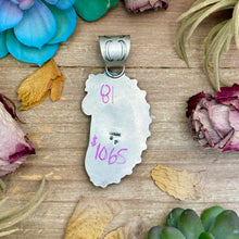 Load image into Gallery viewer, 81 - Sterling Silver Kingman Turquoise &amp; Purple Spiny Oyster Eagle Pendant by Shay Pfeiffer