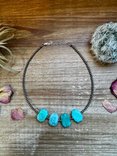 Load image into Gallery viewer, Amazonite Peruvian choker and Sterling Silver Pearls