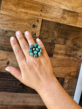 Load image into Gallery viewer, Round ring- size 6.5 - Sonoran Gold turquoise ring and sterling silver