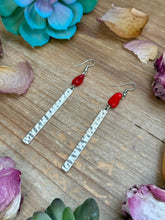 Load image into Gallery viewer, Dyed Coral Earrings – Silver Plated Hook &amp; Dangle