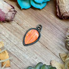 Load image into Gallery viewer, FREE Sterling Silver Necklace + MJ Orange Spiny Oyster Teardrop Charm