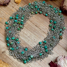 Load image into Gallery viewer, Turquoise Chain Necklace – 14" – Silver Plated