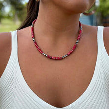Load image into Gallery viewer, Pink Variscite &amp; Sterling Pearl Necklace 17.5”