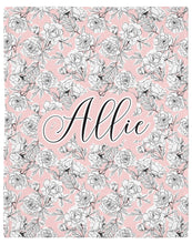 Load image into Gallery viewer, Allie Floral Personalized Minky Blanket