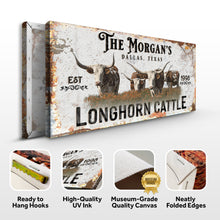 Load image into Gallery viewer, Personalized Long Horn Cattle Sign II