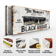 Load image into Gallery viewer, Personalized Black Angus Cattle Sign II