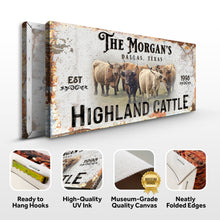 Load image into Gallery viewer, Personalized Highland Cattle Sign III