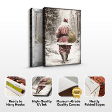 Load image into Gallery viewer, Vintage Santa Claus in Winter Forest Christmas Wall Art III
