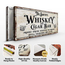 Load image into Gallery viewer, Personalized Whiskey and Cigar Bar Sign