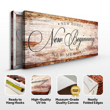 Load image into Gallery viewer, New Home New Beginning New Memories Sign IV
