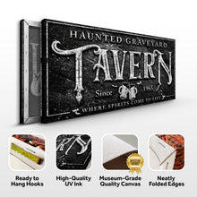 Load image into Gallery viewer, Haunted Graveyard Tavern Halloween Sign II