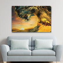Load image into Gallery viewer, Sunset Ocean Wave Canvas Wall Art