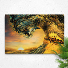 Load image into Gallery viewer, Sunset Ocean Wave Canvas Wall Art
