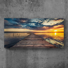Load image into Gallery viewer, Small Dock By The Vibrant Lake Canvas Wall Art