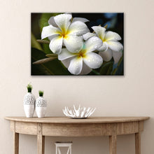 Load image into Gallery viewer, White Frangipani Flower Canvas Wall Art