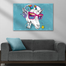 Load image into Gallery viewer, Rainbow Cool Goat Canvas Wall Art