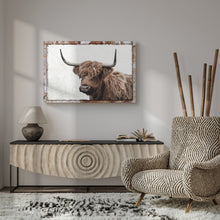 Load image into Gallery viewer, Natural Rustic Highland Cow Canvas Wall Art