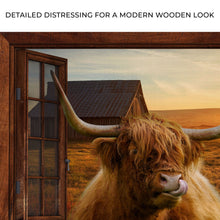 Load image into Gallery viewer, Highland Cow Window View Canvas Wall Art