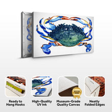 Load image into Gallery viewer, Crab Art Watercolor Canvas Wall Art