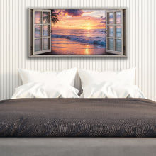 Load image into Gallery viewer, Sunset Beach Window Scenery Wall Art