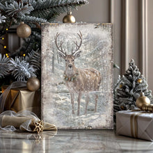 Load image into Gallery viewer, Vintage Winter Deer Christmas Wall Art III