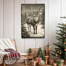 Load image into Gallery viewer, Vintage Winter Deer Christmas Wall Art II