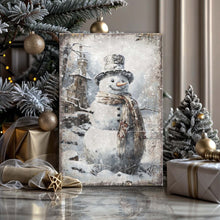 Load image into Gallery viewer, Vintage Snowman Christmas Wall Art II