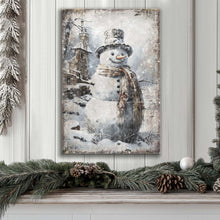 Load image into Gallery viewer, Vintage Snowman Christmas Wall Art II