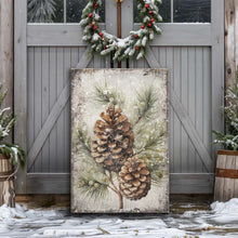 Load image into Gallery viewer, Vintage Winter Pine Cone Christmas Wall Art II