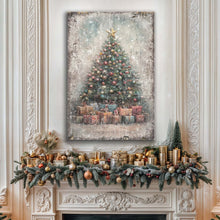 Load image into Gallery viewer, Vintage Christmas Tree With Gifts Wall Art
