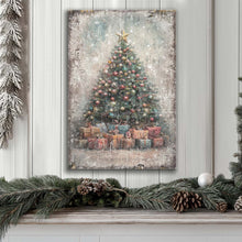 Load image into Gallery viewer, Vintage Christmas Tree With Gifts Wall Art