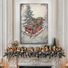 Load image into Gallery viewer, Vintage Christmas Sleigh Sled Wall Art II