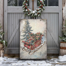 Load image into Gallery viewer, Vintage Christmas Sleigh Sled Wall Art II
