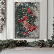 Load image into Gallery viewer, Vintage Cardinal Christmas Wall Art II