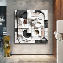 Load image into Gallery viewer, Abstract Black &amp; White Wall Sculpture Wall Art