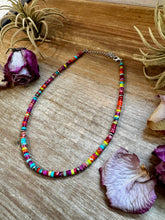 Load image into Gallery viewer, Magnesite Heishi Choker – Sterling Silver Pearls