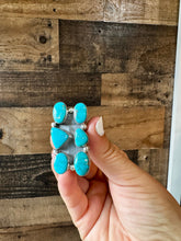 Load image into Gallery viewer, Long Ring- 6- Kingman turquoise ring and sterling silver