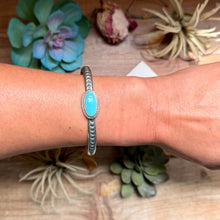 Load image into Gallery viewer, 121 Sterling Silver Kingman Turquoise Stamped Stacking Cuff by Jason Ogg