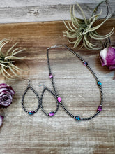 Load image into Gallery viewer, Dyed Pink Turquoise &amp; Sterling Silver Pearl Teardrop Earrings – 3"