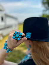 Load image into Gallery viewer, Complete Squash Blossom Set – Kingman Turquoise – Sterling Silver – Navajo Made by Wilson Dawes